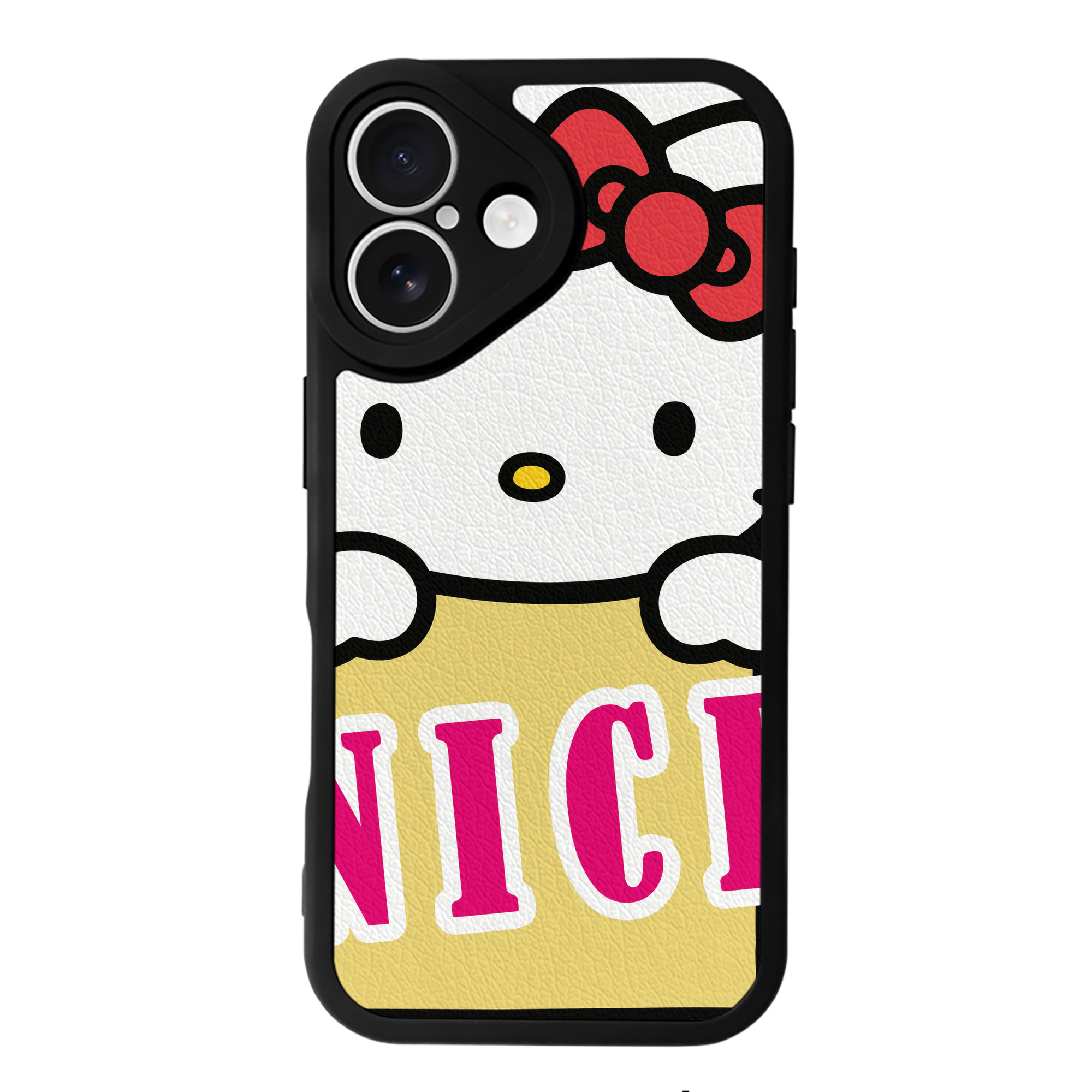 （画像用） Hello Kitty ハローキティ 【iPhone 16シリーズ対応】シリコンスマホケース（レザー調） 材質：シリコン